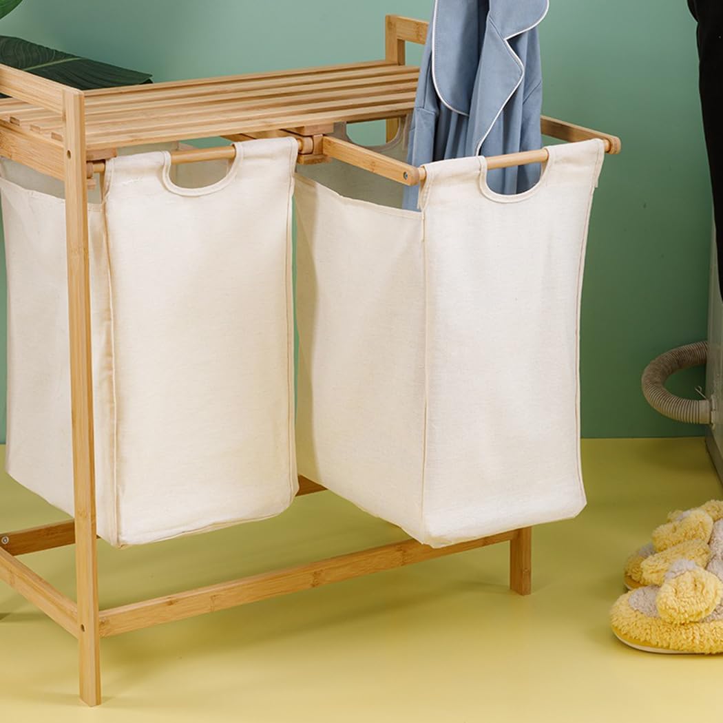 Miniatura 5 de Canasta Cesto Para Ropa Sucia Doble Con